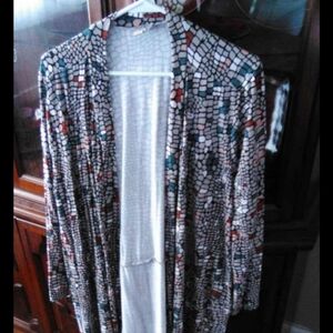 LOGO by Lori Goldstein Mosaic Cardigan